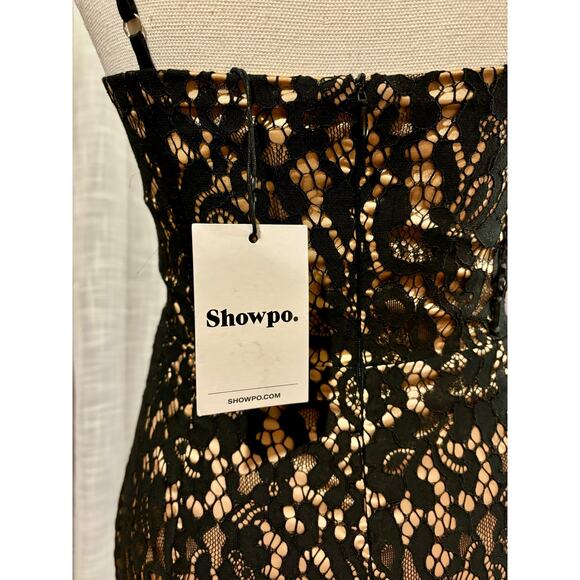 NWT Showpo Makenzie Midi Dress Strappy Corset Lace Slip Dress in Black Size 2 XS - Picture 6 of 9